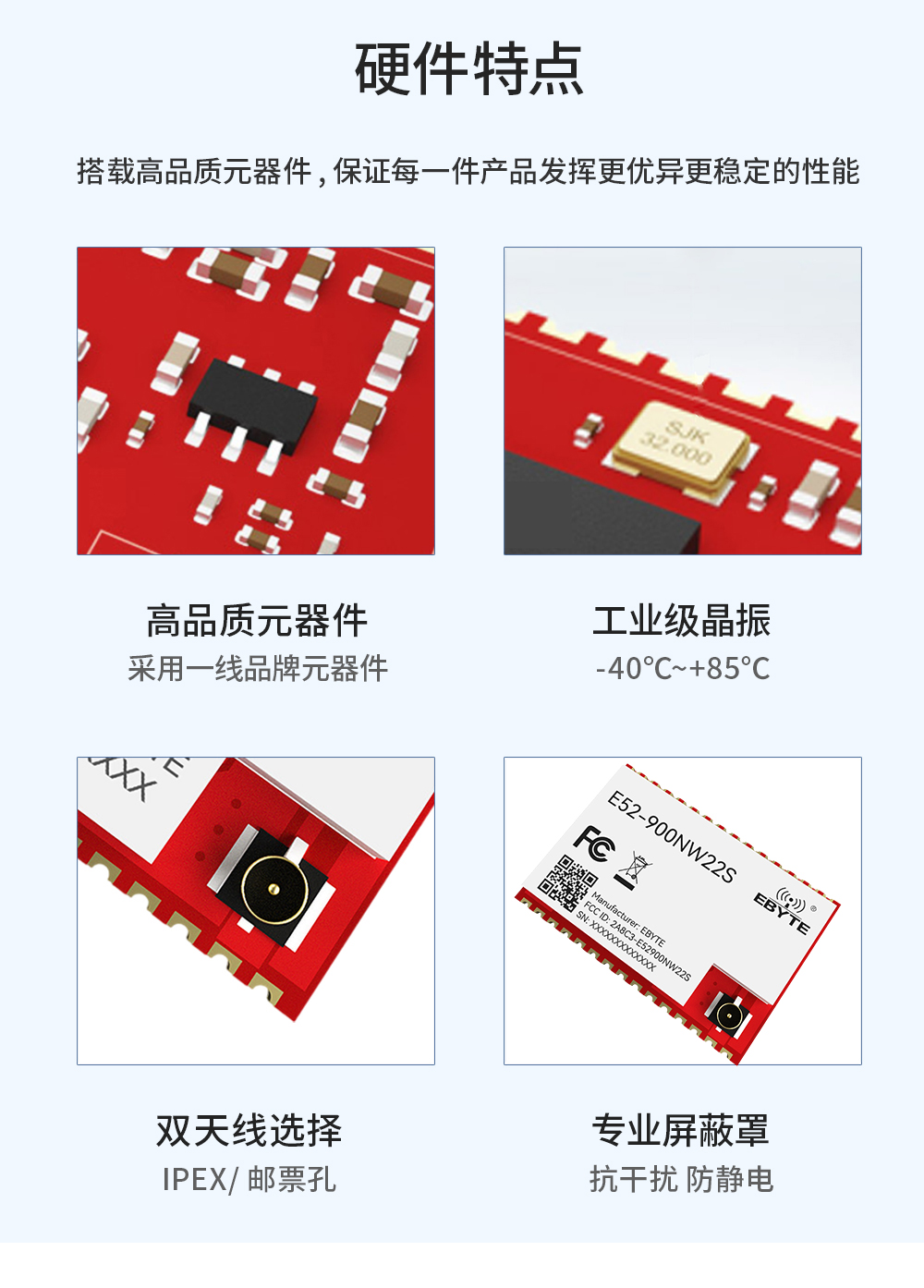 硬件特點(diǎn)  LoRa MESH組網(wǎng)模塊