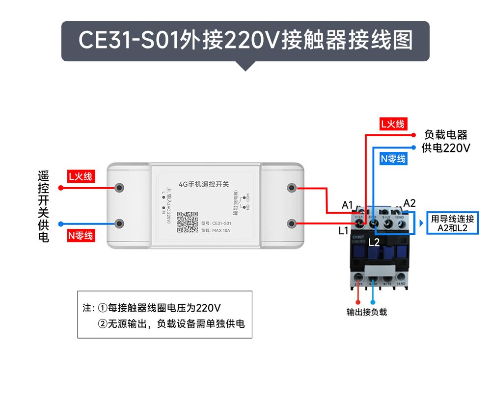 CE31-S01系列 4G手機(jī)遙控開(kāi)關(guān) 接線圖 (4)