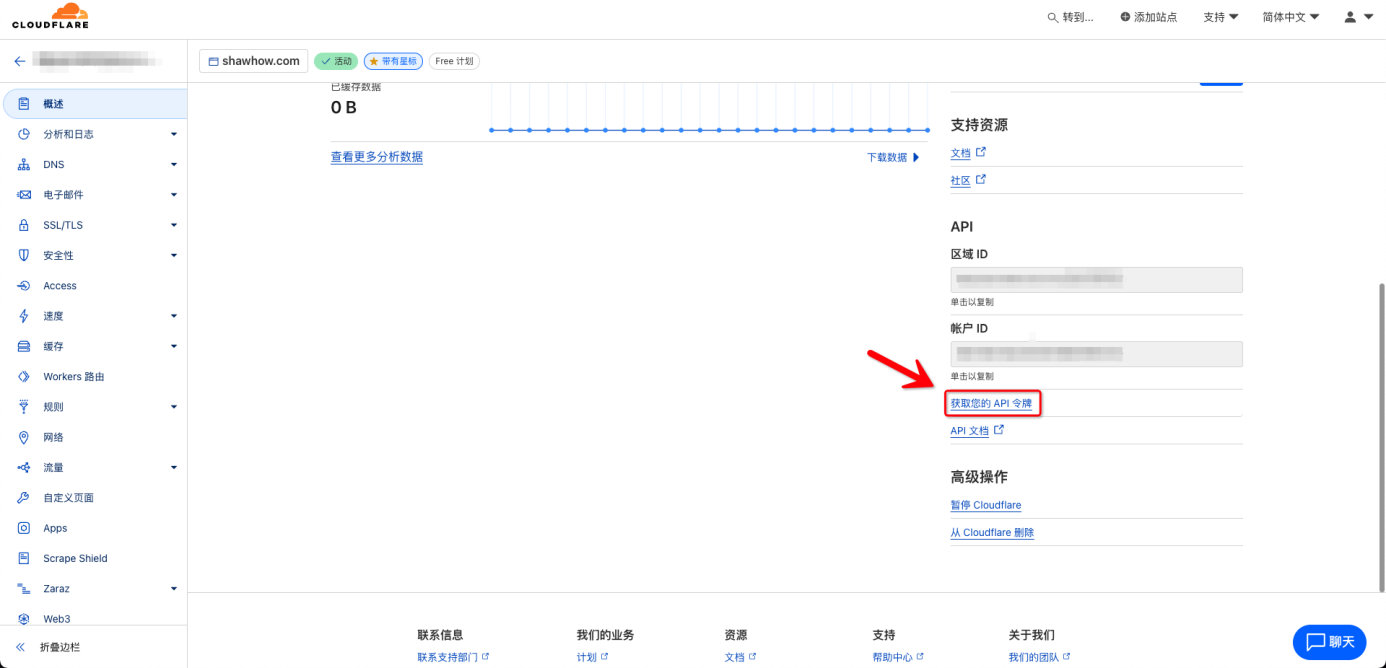 1  申請cloudflare泛域名教程