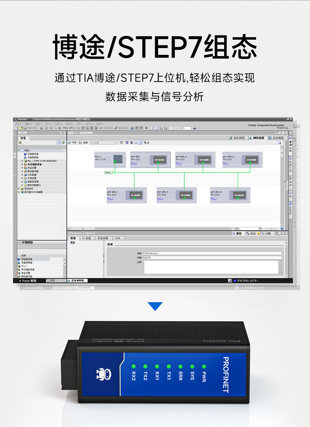 PN1-D25PH雙網口Profinet網關組態(tài)