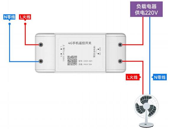 4-CE31-S01遙控開關(guān)接線示意圖