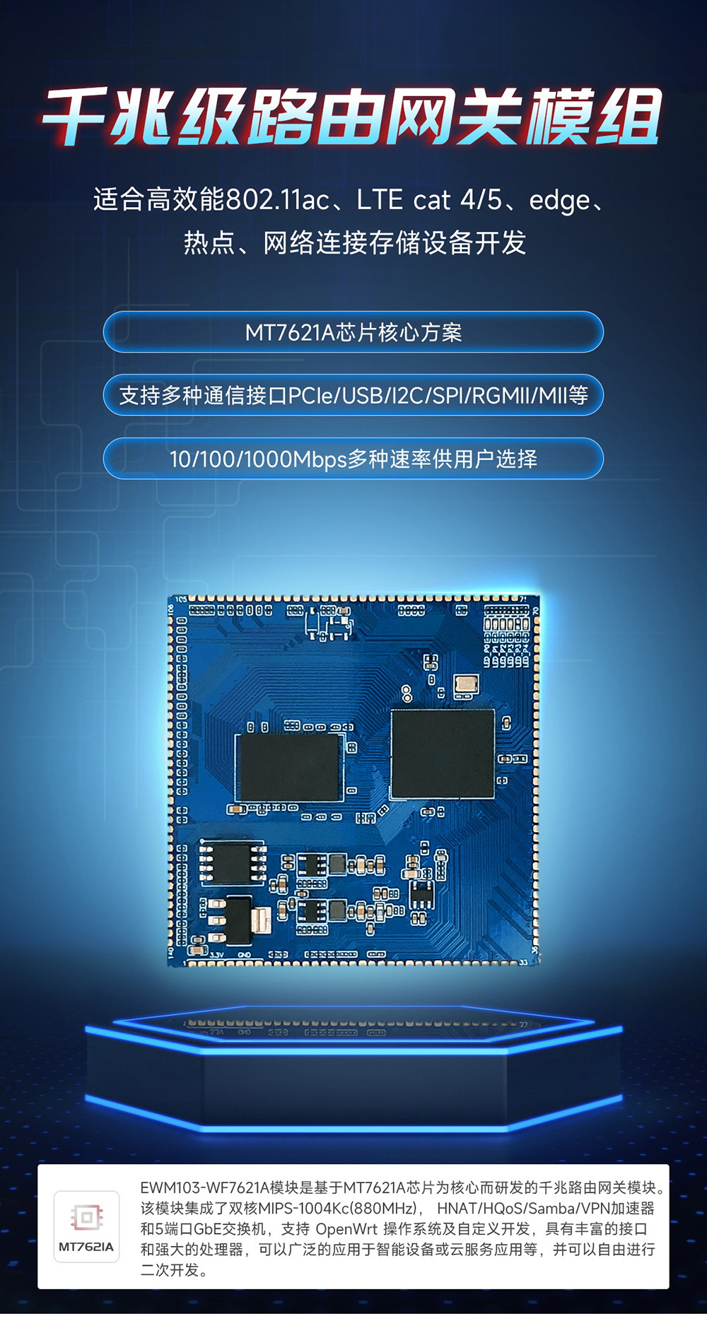 EWM103-WF7621A 千兆級路由網(wǎng)關(guān)模塊 (1)