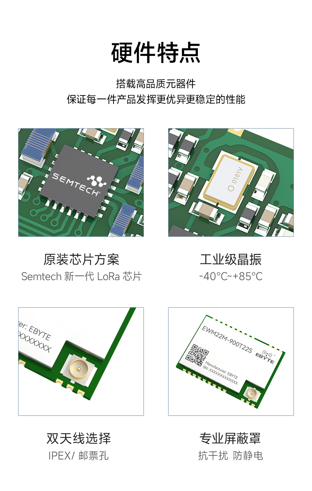 EWM22M-900T22S 900頻段LoRa無線模塊 (10)